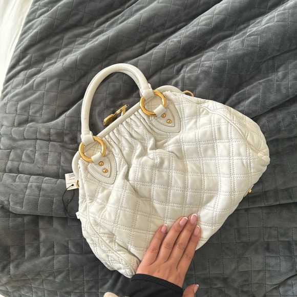 WHITE Quilted Leather Marc Jacobs Stam Bag with chain strap - Picture 8 of 16